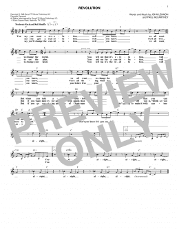 page one of Revolution (Lead Sheet / Fake Book)