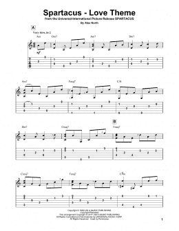 page one of Spartacus - Love Theme (Solo Guitar)