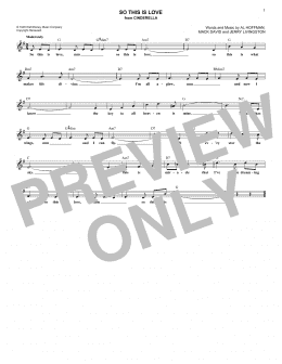 page one of So This Is Love (from Cinderella) (Lead Sheet / Fake Book)