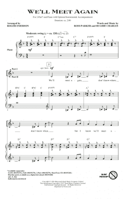 page one of We'll Meet Again (arr. Roger Emerson) (2-Part Choir)