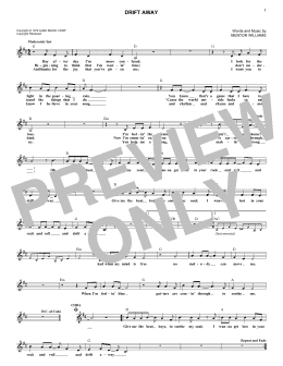 page one of Drift Away (Lead Sheet / Fake Book)