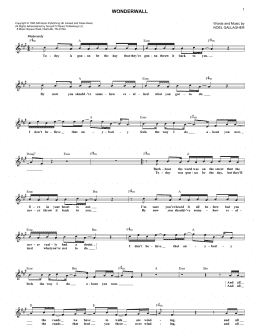 page one of Wonderwall (Lead Sheet / Fake Book)