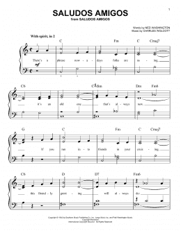 page one of Saludos Amigos (Easy Piano)