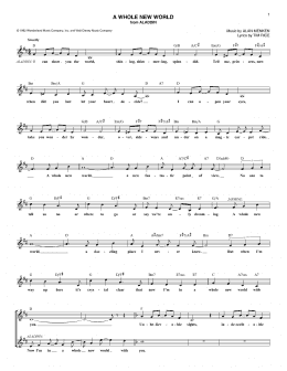 page one of A Whole New World (from Aladdin) (Lead Sheet / Fake Book)