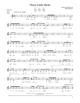 page one of Three Little Birds (from The Daily Ukulele) (arr. Liz and Jim Beloff) (Ukulele)