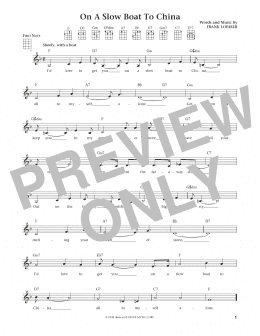 page one of On A Slow Boat To China (from The Daily Ukulele) (arr. Liz and Jim Beloff) (Ukulele)