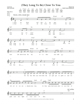 page one of (They Long To Be) Close To You (from The Daily Ukulele) (arr. Liz and Jim Beloff) (Ukulele)