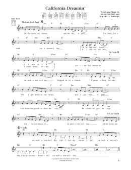 page one of California Dreamin' (from The Daily Ukulele) (arr. Liz and Jim Beloff) (Ukulele)