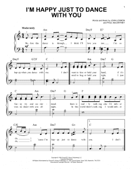 page one of I'm Happy Just To Dance With You (Easy Piano)