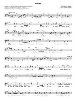 page one of Jeremy (Lead Sheet / Fake Book)