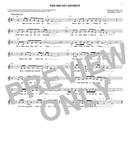 page one of Kiss And Say Goodbye (Lead Sheet / Fake Book)