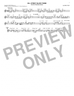 page one of Hill Street Blues Theme (Lead Sheet / Fake Book)