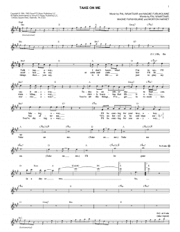 page one of Take On Me (Lead Sheet / Fake Book)