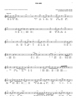 page one of You Are (Lead Sheet / Fake Book)