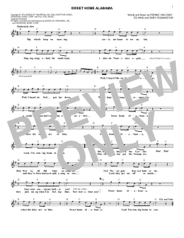 page one of Sweet Home Alabama (Lead Sheet / Fake Book)