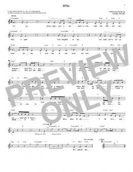 page one of Still (Lead Sheet / Fake Book)