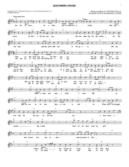 page one of Southern Cross (Lead Sheet / Fake Book)