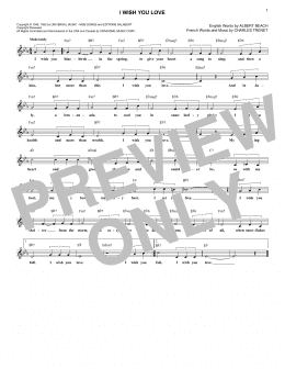 page one of I Wish You Love (Lead Sheet / Fake Book)