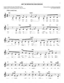 page one of Ain't No Mountain High Enough (Easy Lead Sheet / Fake Book)