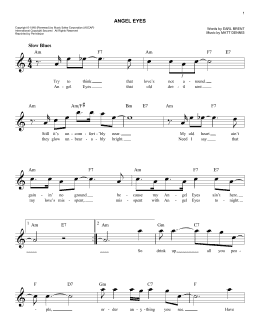 page one of Angel Eyes (Easy Lead Sheet / Fake Book)