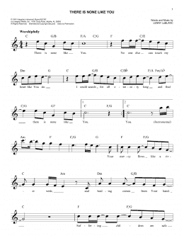 page one of There Is None Like You (Easy Lead Sheet / Fake Book)