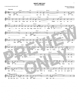 page one of Night And Day (Lead Sheet / Fake Book)