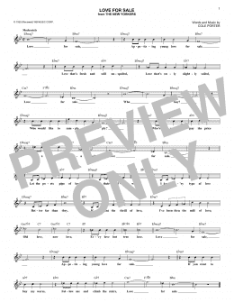 page one of Love For Sale (Lead Sheet / Fake Book)