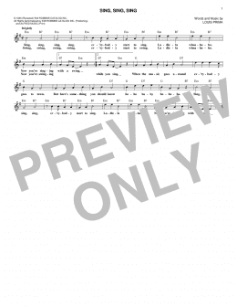 page one of Sing, Sing, Sing (Lead Sheet / Fake Book)