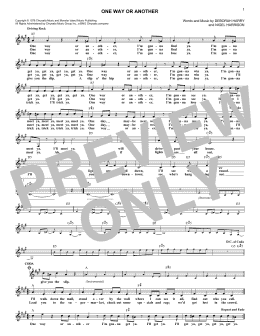 page one of One Way Or Another (Lead Sheet / Fake Book)