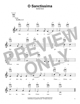 page one of O Sanctissima (Ukulele)