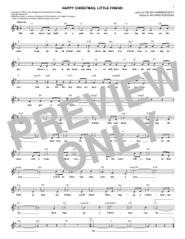 page one of Happy Christmas, Little Friend (Lead Sheet / Fake Book)