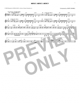 page one of Mercy, Mercy, Mercy (Lead Sheet / Fake Book)