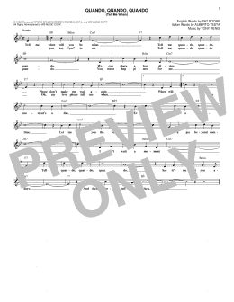 page one of Quando, Quando, Quando (Tell Me When) (Lead Sheet / Fake Book)