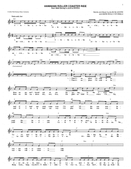 page one of Hawaiian Roller Coaster Ride (Lead Sheet / Fake Book)