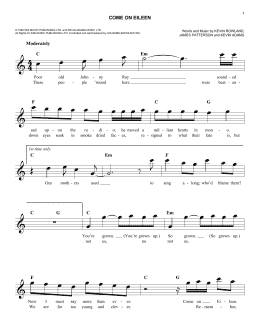 page one of Come On Eileen (Easy Lead Sheet / Fake Book)