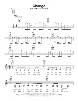 page one of Change (Ukulele)