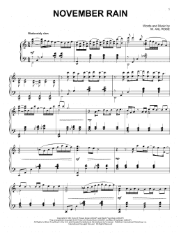 page one of November Rain (Piano Solo)