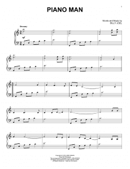 page one of Piano Man (Piano Solo)