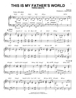 page one of This Is My Father's World [Jazz version] (Piano Solo)