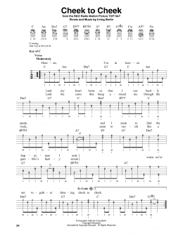 page one of Cheek To Cheek (Banjo Tab)