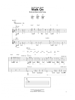 page one of Walk On (Guitar Rhythm Tab)