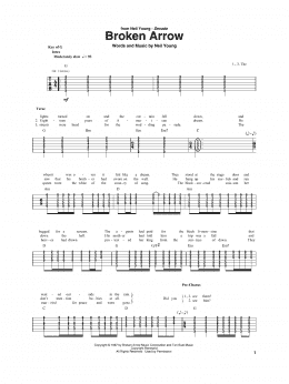 page one of Broken Arrow (Guitar Rhythm Tab)