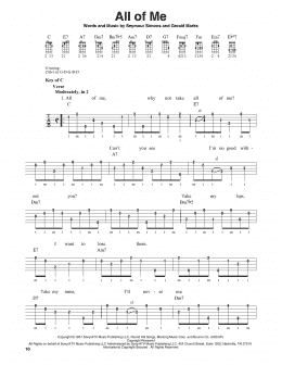 page one of All Of Me (Banjo Tab)