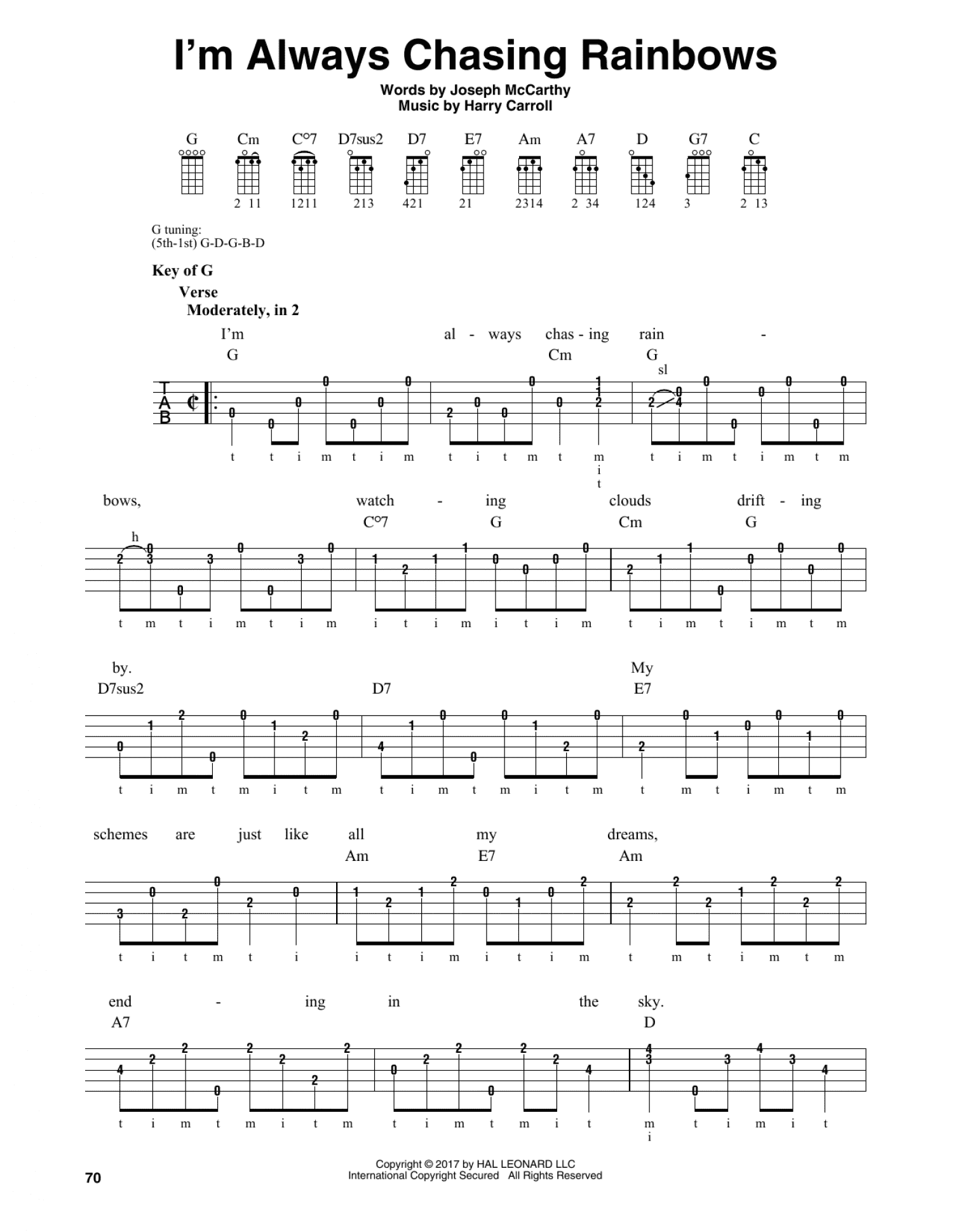 I'm Always Chasing Rainbows (Banjo Tab) - Print Sheet Music Now