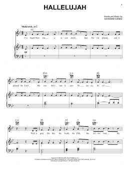 page one of Hallelujah (Piano, Vocal & Guitar Chords (Right-Hand Melody))