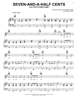 page one of Seven-And-A-Half Cents (Piano, Vocal & Guitar Chords (Right-Hand Melody))