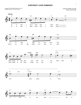 page one of Everybody Loves Somebody (Easy Lead Sheet / Fake Book)