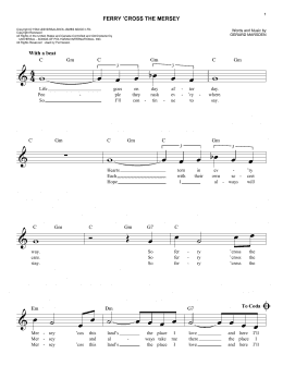 page one of Ferry 'Cross The Mersey (Easy Lead Sheet / Fake Book)