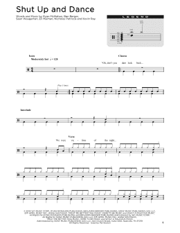 page one of Shut Up And Dance (Drum Chart)