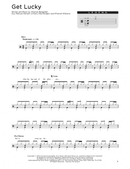 page one of Get Lucky (Drum Chart)